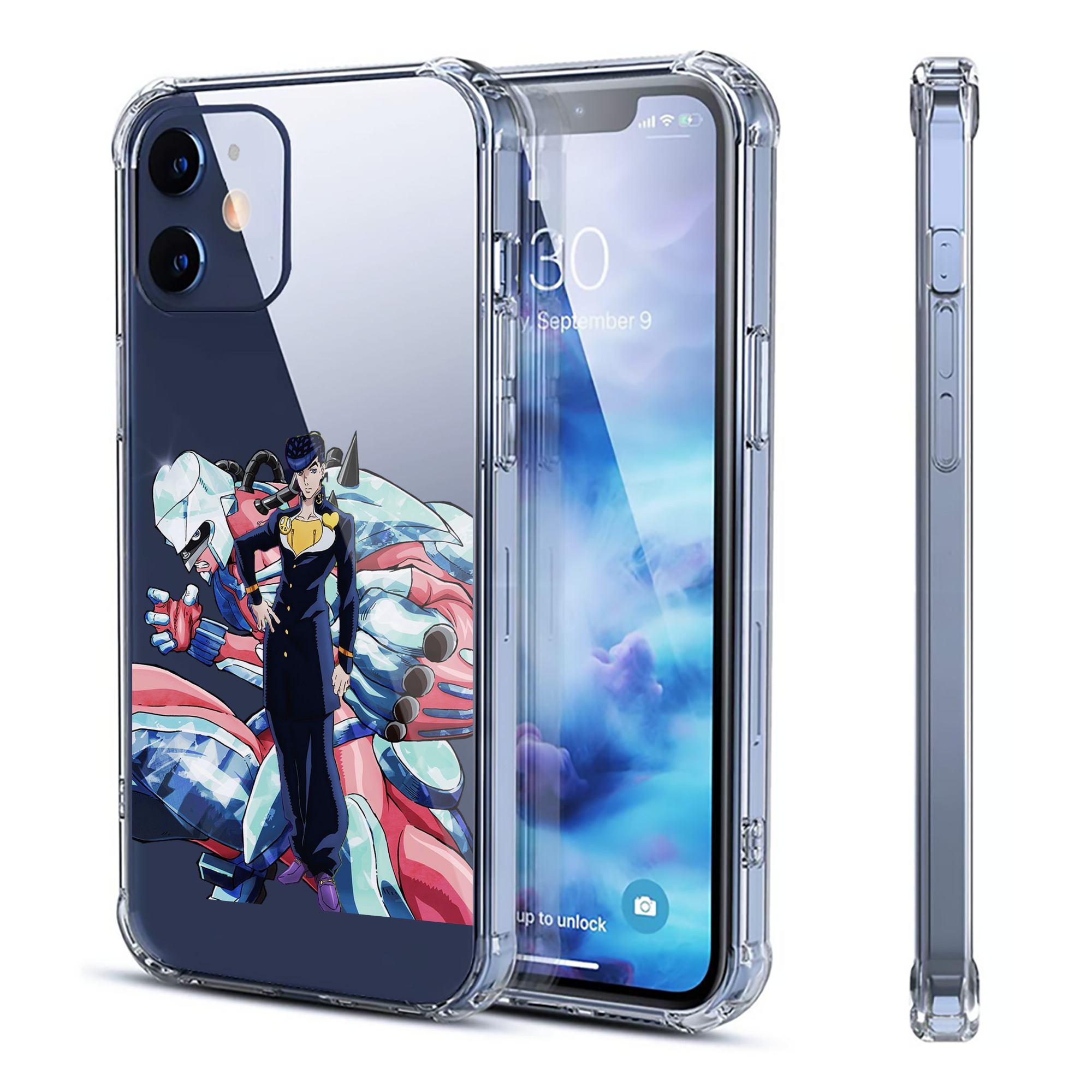 （画像用） ジョジョの奇妙な冒険 ひがしかた じょうすけ JoJo's Bizarre Adventure Higashikata Josuke 【iPhone 12シリーズ対応】透明スマホケース（クリアソフトケース）